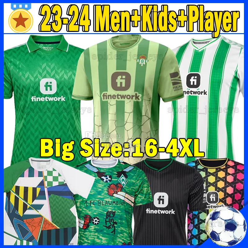 XXXL 4XL 23 24 25 Real Betis 축구 유니세이 Joaquin Isco Juanmi Fekir B.Iglesias Ayoze 2024 L. Henrique 골키퍼 버전 축구 셔츠 남자 유니폼 어린이 키트