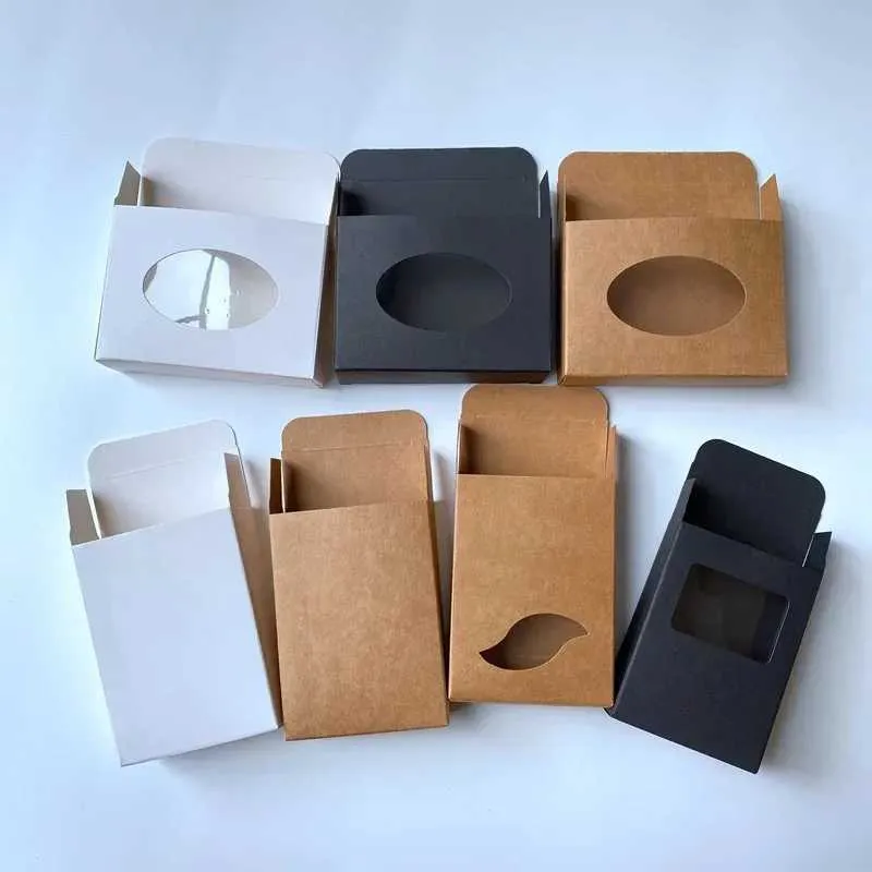 Geschenkomschakeling Kraft Paper Box met Window Handmade Soap Packaging Cardboard gebruikt voor geschenklade Aangepaste groothandel van 50 Piecesq240511