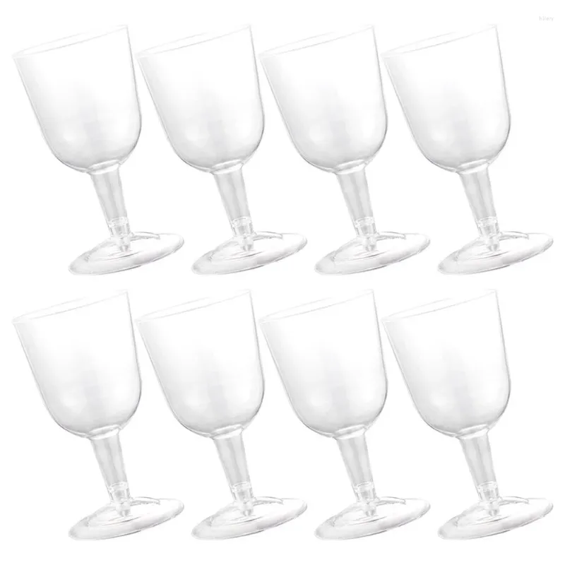 Tek kullanımlık fincan pipetler plastik cam küçük tatlı çok kullanımlı şampanya flütleri düğün