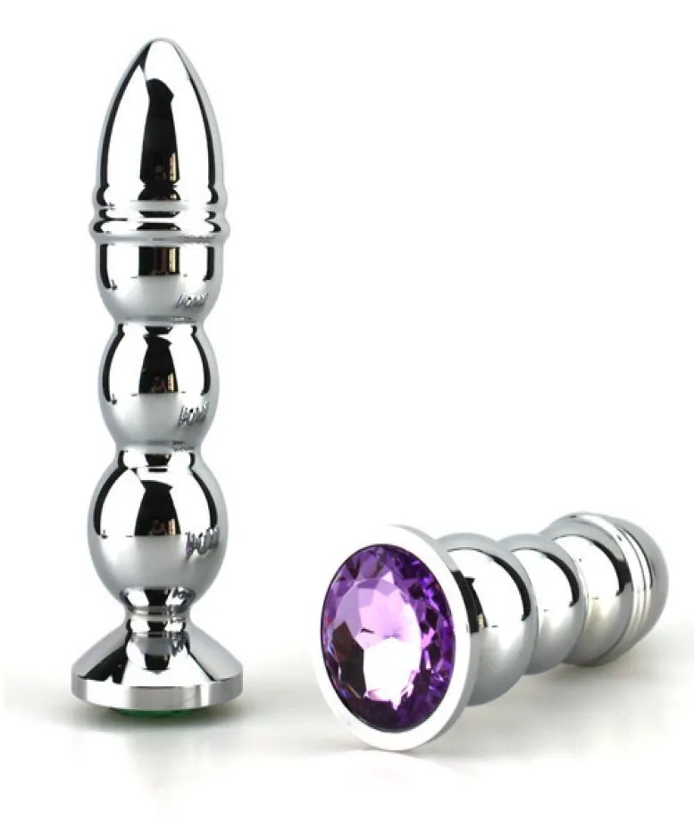 235 g di grandi dimensioni in metallo ingioiellato Enorme spina con spina in acciaio Crystal Crystal Plug Sex Toys per uomini e donne Acry04 Y1907168257864