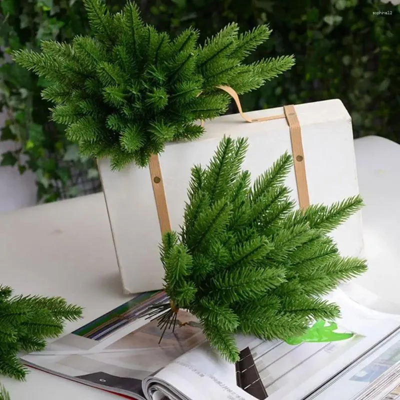 Decorative Flowers Faux Pine Branch Elegant Realistic Needles 30 Artificial Branches For Diy Christmas Wreaths Home Decor