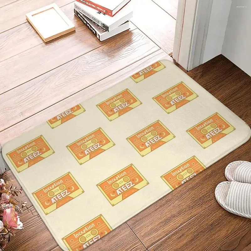 Carpets ATEEZ - Cassette Tape Kpop Doormat Rug Carpet Mat Footpad Polyester Non-slip Antiwear Front Room Corridor Kitchen Balcony Toilet