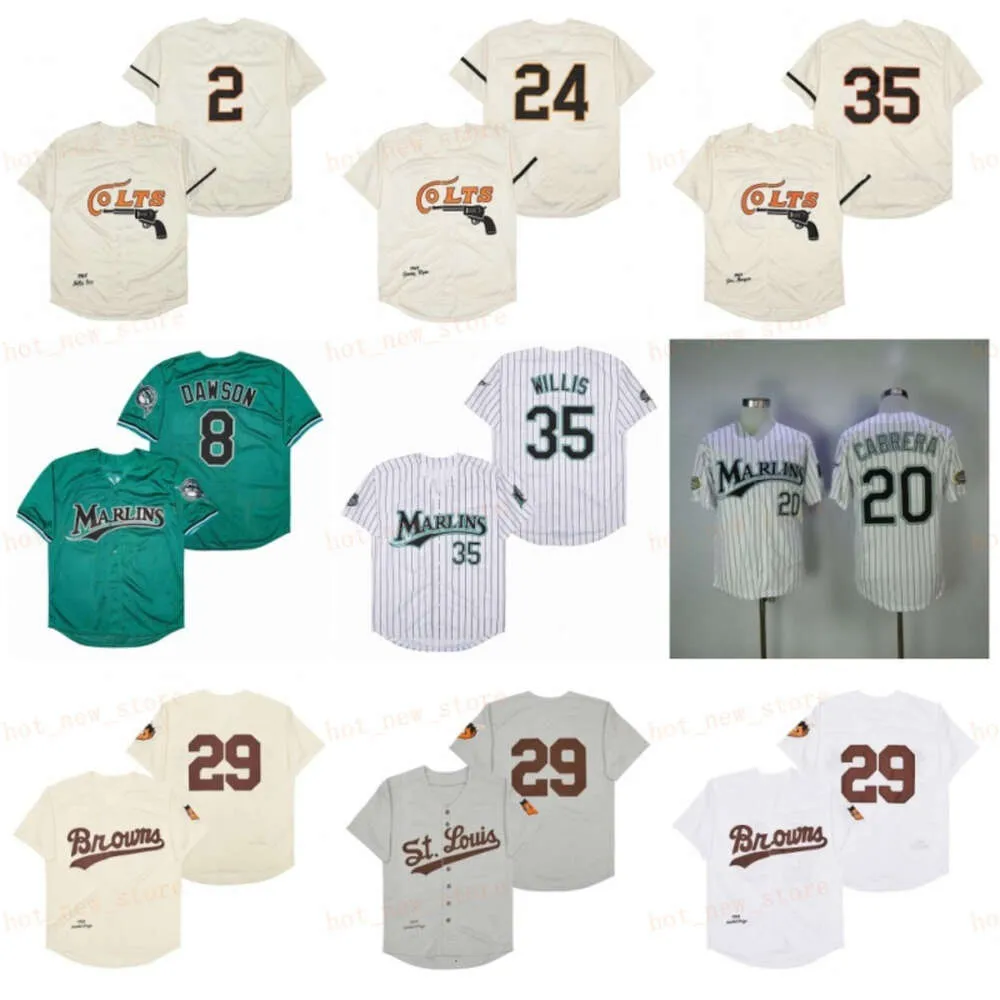 Gepensioneerd 2 Nellie Fox Baseball Jersey 24 Jimmy Wynn 35 Joe Morgan 8 Andre Dawson 20 Miguel Cabrera 35 Dontrelle Willis 29 Satchel Paige Vintage Retro Mesh Stitched