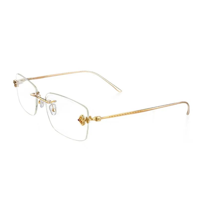 Одиночные очки Ruby Eye Рамки с настоящими золотыми винтажными очками кадры Rimless Square Retro Стильные очки Cool Decoraiton Мужчины и женщины с трендовыми оттенками