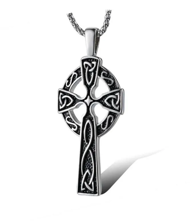 Colliers pendants vintage Viking Irish Concentric Knot Collier pour hommes Retro Lrish Celtics Bijoux masculin religieux 24inch2080278