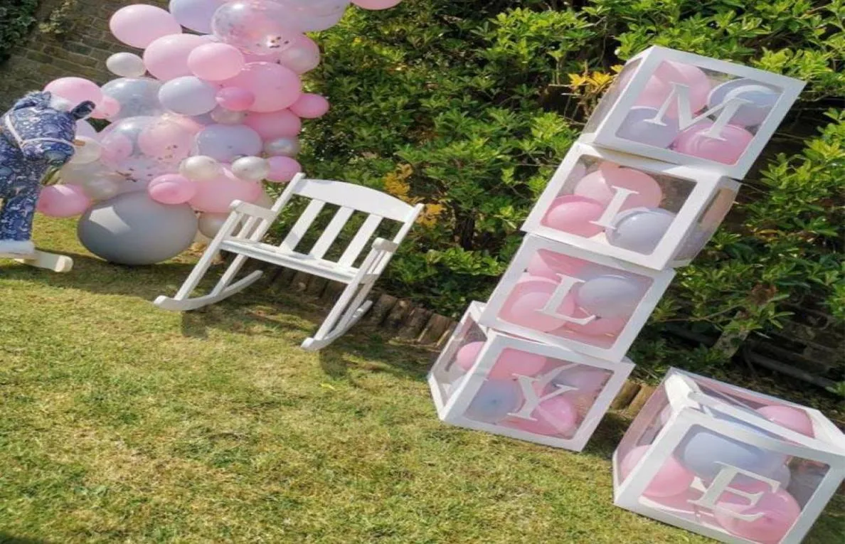 Party Decoration Baby Shower Box Filled Ballon Az Letters Backdrops Gender Reveal One Year Old Birthday Decor Kids Boygirl 1st B7892375