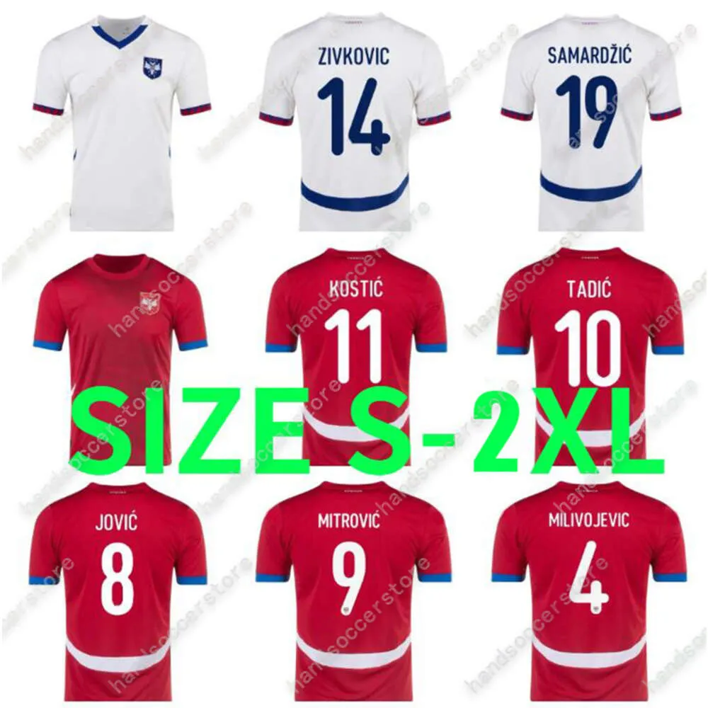 2024 2025 Jerseys de futebol da Sérvia 24 25 Armênia North Macedônia Sérviaa Camisa de futebol Vlahovic Milivojevic Mitrovic Kostic Tadic Kolarov
