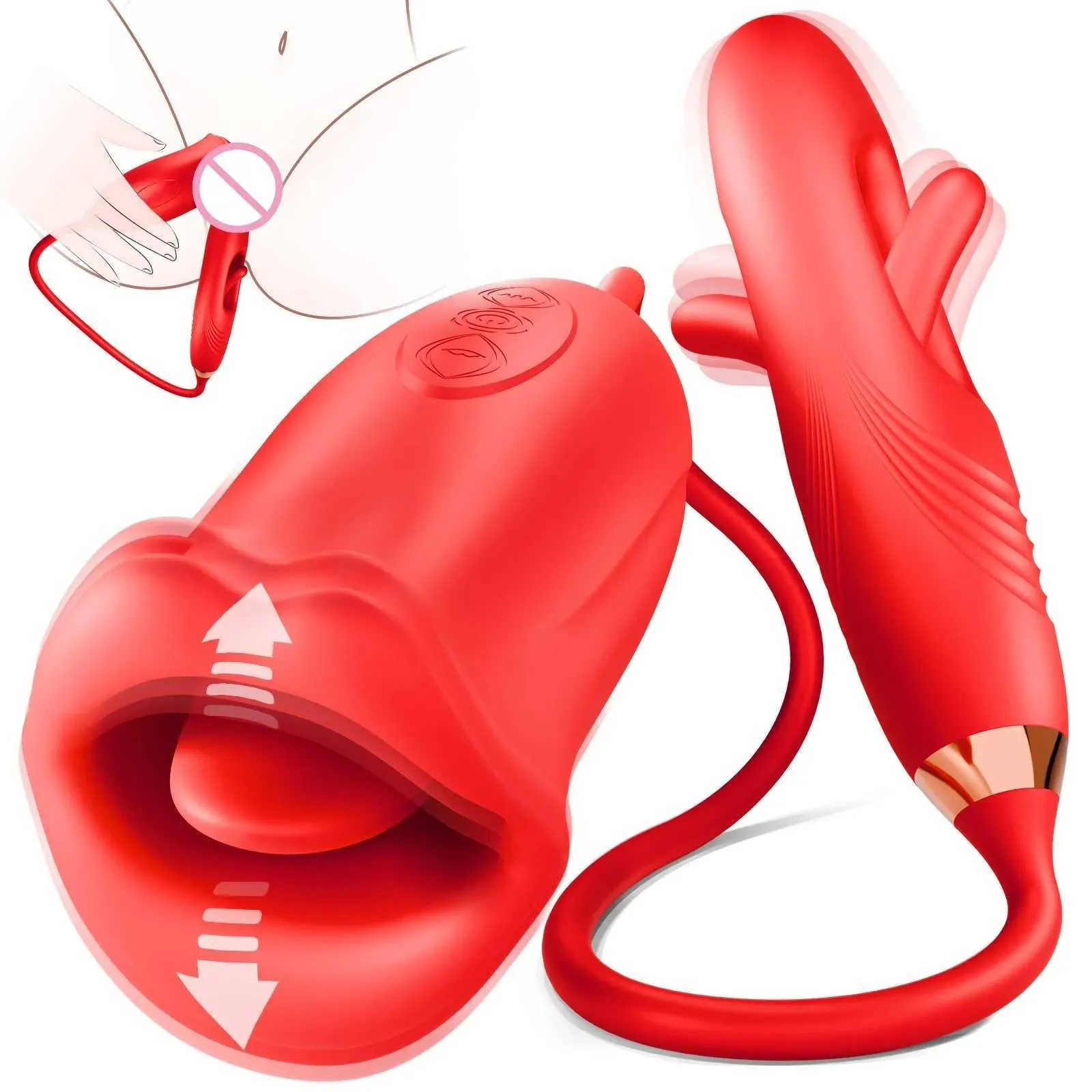 Другое здоровье предметы красоты языка лизать дилдо вибратор для женщин пероральный сосок стимулятор влагалища G-Spot Massager самка для взрослых игрушек Marbator Toys T240510