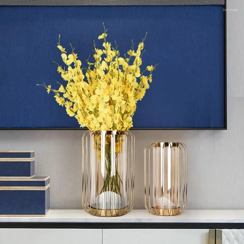 Wazony kreatywne luksusowe szklane ozdoby wazonowe w stylu europejski pokój domowy życie dekoracyjne aranżacje kwiatowe