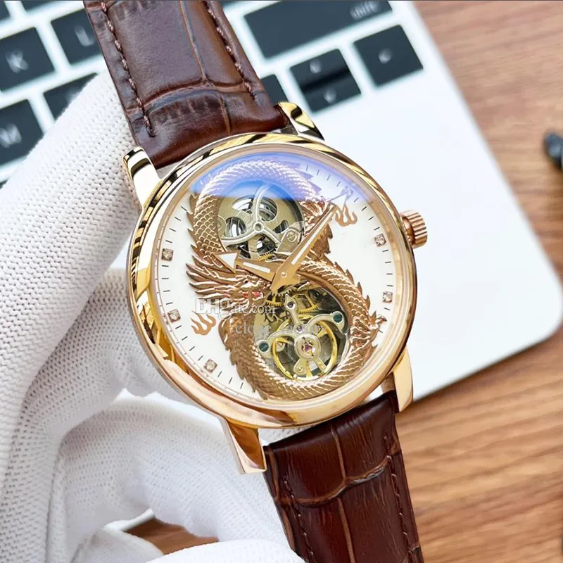 Top montres Luxury Mens Automatic Machinery Top of the line Perfect Clone Watch 43mm Stainless Steel 904L Leather Chain Glow in the Night Waterproof