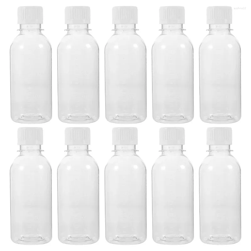 Bottiglie di stoccaggio da 10 pezzi Contenitori di yogurt in bottiglia comoda bevanda trasparente in plastica con cappuccio caffè
