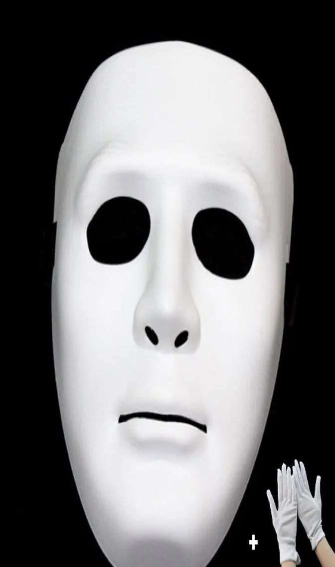 Halloween świąteczny festiwal maskarady Jabbawockeez Dance Party Hiphop Dekoracja ozdoby Dyspons Dress White Ghost Mask Glove1731145