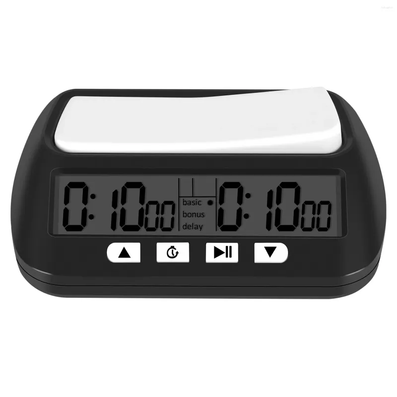 Clocks Accessories Chess Clock Digital Timer & Game 3-In-1 Multipurpose Portable Professional Black