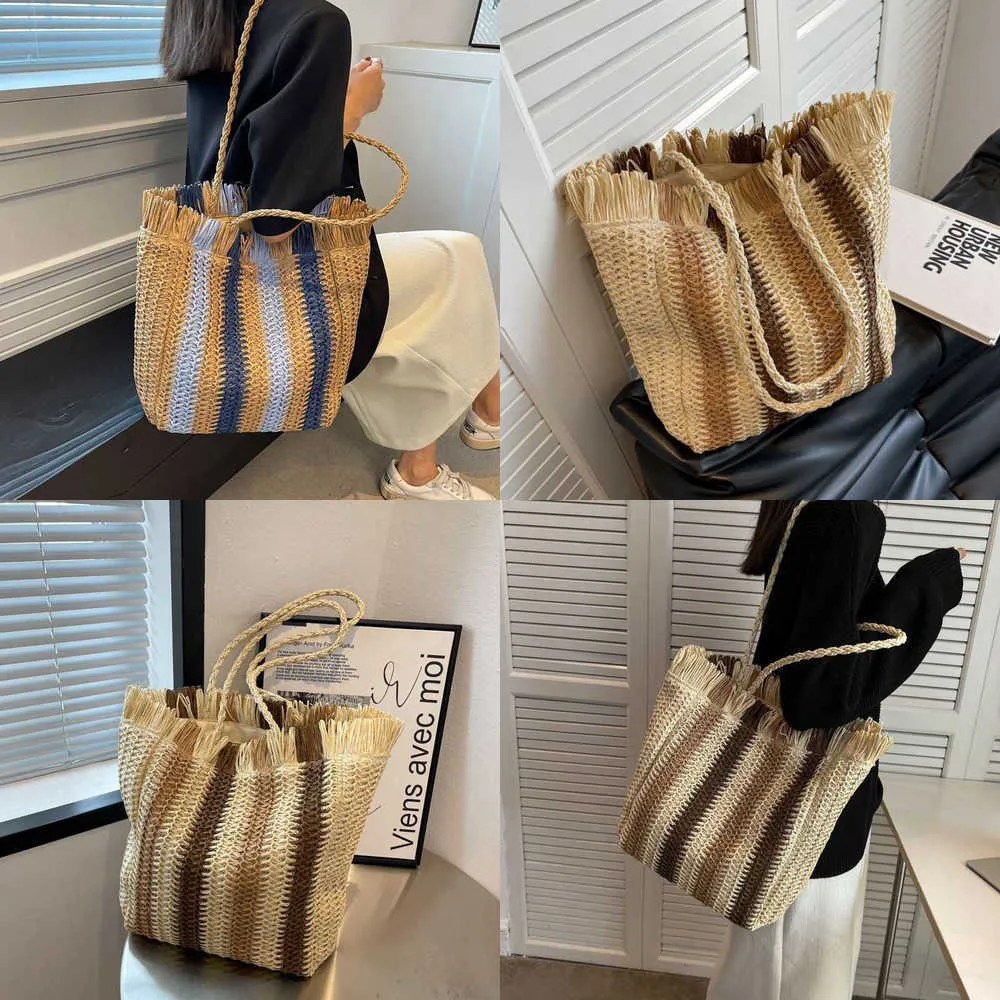 Bolsa Bolsa de praia feminina Bolsas de praia feminina tecido francês HEPBURN ombro de verão de grande capacidade