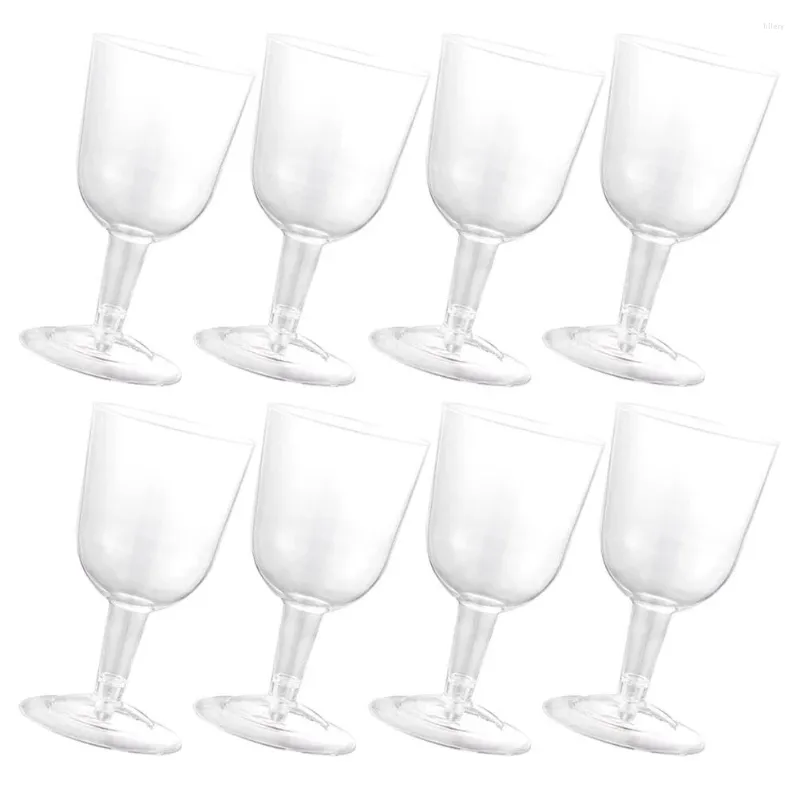 Disposable Cups Straws 8 Pcs Drink Bottle Clear Cocktail Multi-use Plastic Small Dessert Champagne Glitter Flutes Glass Glasses