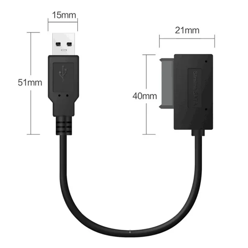 USB2.0 SATA till USB2.0 Adapterkabel för bärbar dator hårddisk SATA -hårddisk kabelkontakt till USB för 6p+7p SATA anteckningsbok