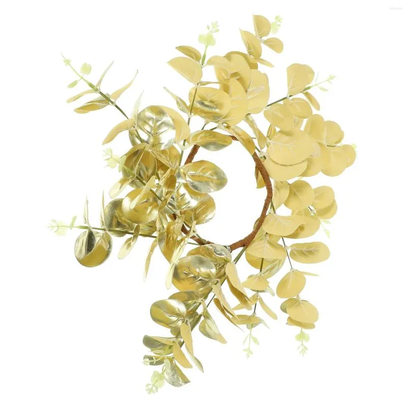Flores decorativas Eucalipto grinalda mini grinaldas de papel anéis de papel folhas de ferro folhas de chá luz artificial