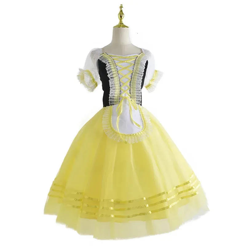 Giselle Professional Ballet Tutu kjol Tulle Dancing Dress Romantic Ballet Costume Stage Dane Wear Girls Women Child Adult 240510