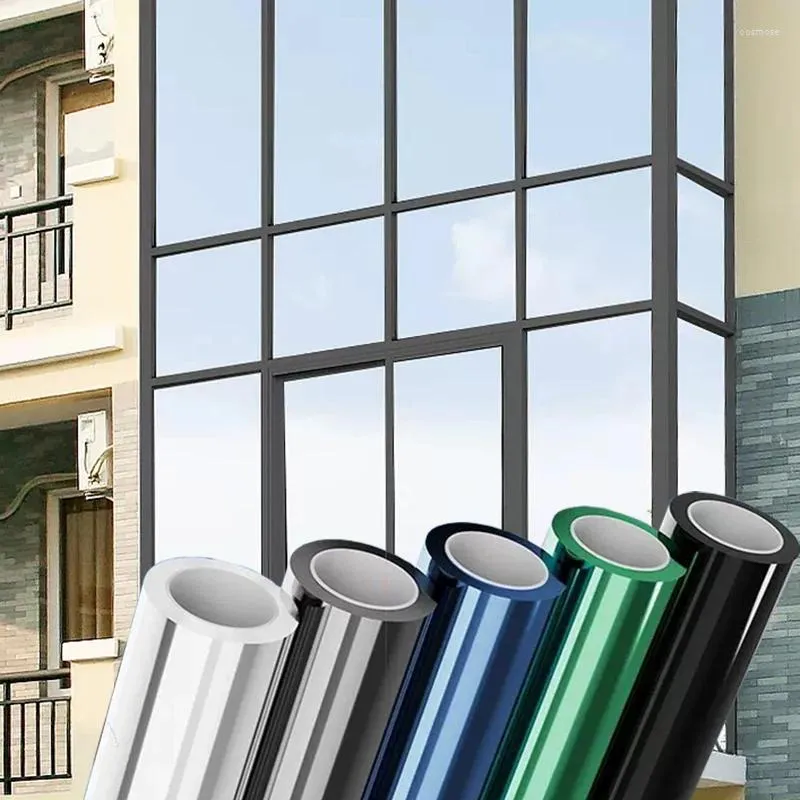 Window Stickers Anti Look Privacy Film Lime Mirror Foil One Way Car Glass Screen Rolls UV House Protection Tools