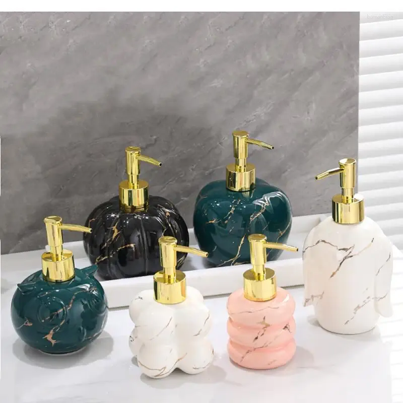 Flytande tvål dispenser schampo flaska rese keramisk gyllene konsistens badrumstillbehör hushåll tom