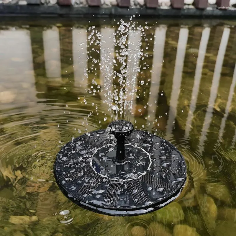 Décorations de jardin 1,2W / 1,4W Pompe de plume de bain solaire à oiseaux solaires avec 7 buses d'eau flottante à eau pour étang de piscine