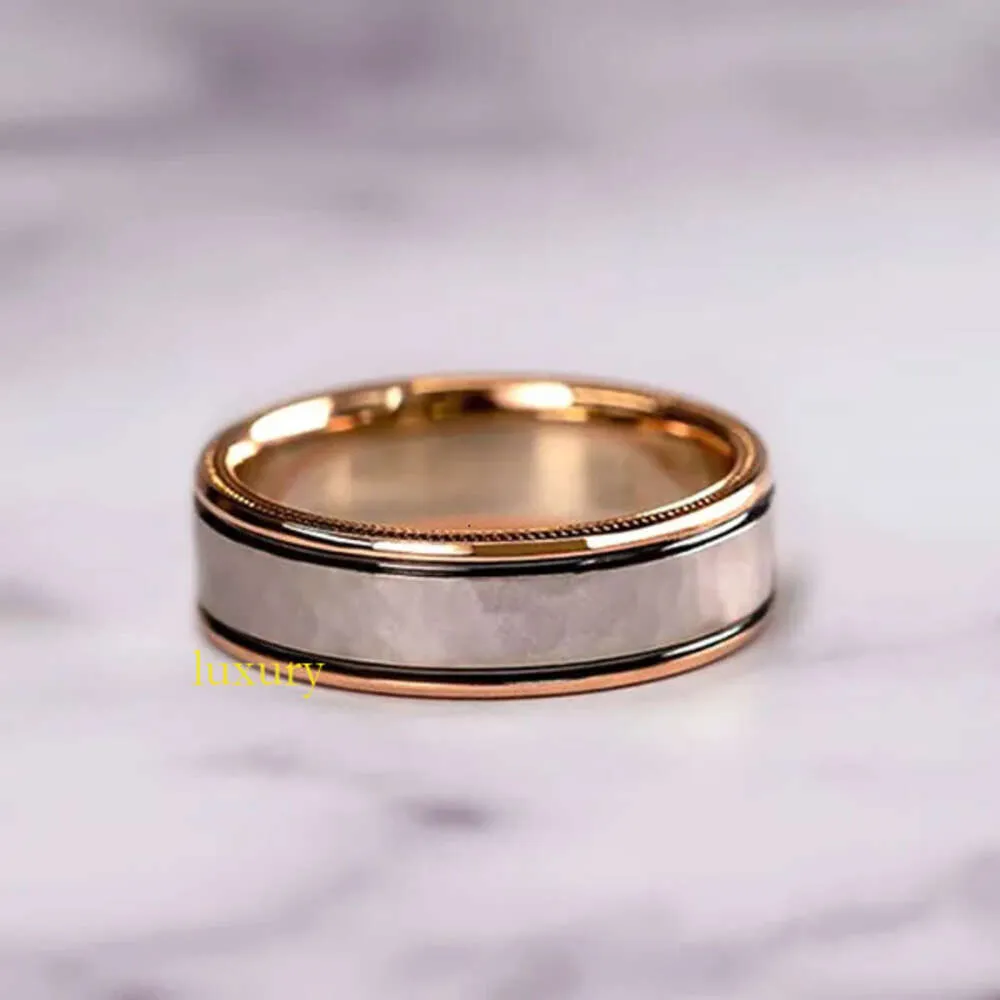 Tiffanyjewelry Gorgeous 3st/Set Women Wedding Rings Mosaic CZ Två ton Romantisk kvinnlig förlovningsring Fashion Jewelry 430