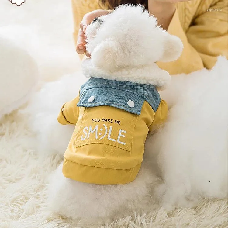 Hundkläder Teddy Puppy Clothes Autumn and Winter Small Than Bear Pomeranian Schnauzer Coat Thick Warm Lamb Wool Padded