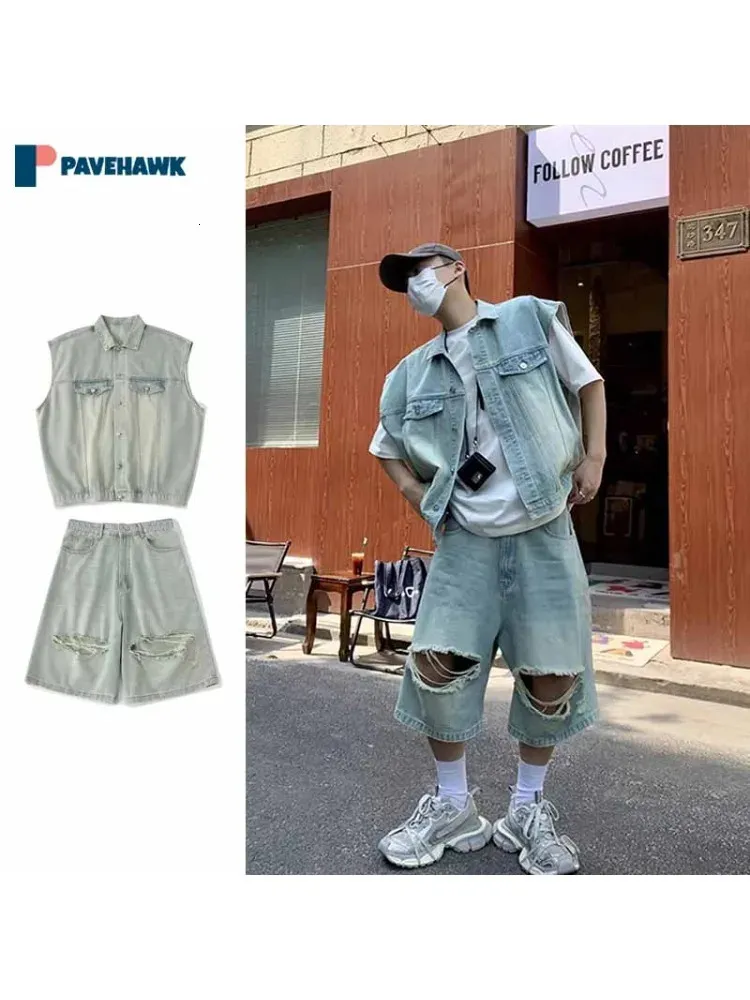 【Anyone more】Mob Raw Denim Sleeveless Set-Up c39fe088-36f5-4a02-aae7-