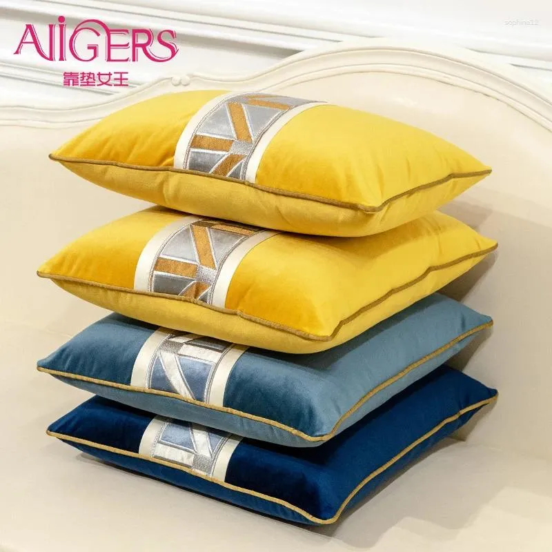 Pillow Avigers Modern Geometric Geometric Patchwork Covers Couvre la broderie en velours pour le salon voitures chambre à coucher