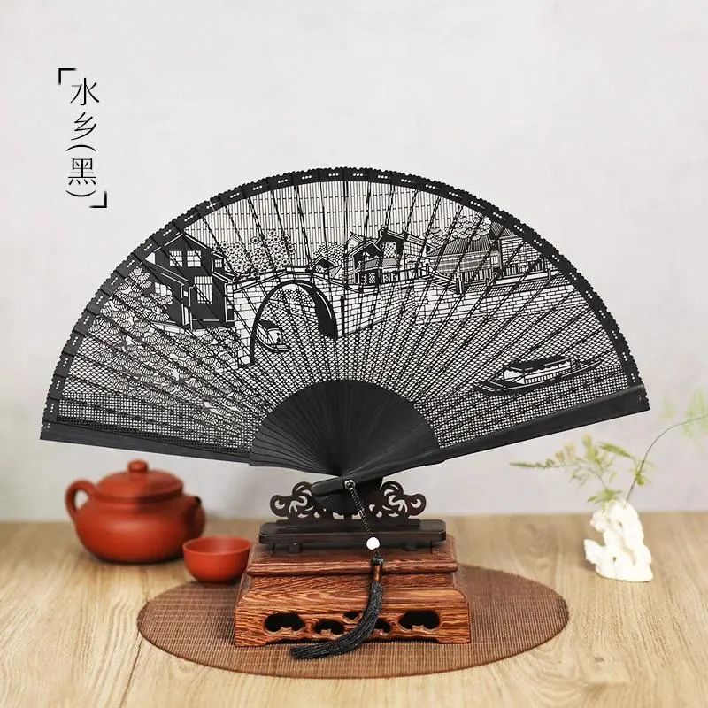 DHgate.com:7 Bamboo Folding Fan - Chinese Style Hollow