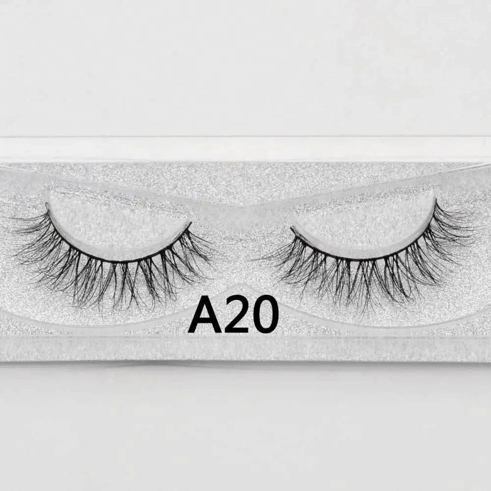 Faux cils Visoflee Cils naturels 100% faits à la main Soft 1 paire Box Flash Emballage 3D Skin Mink A20 Q240510