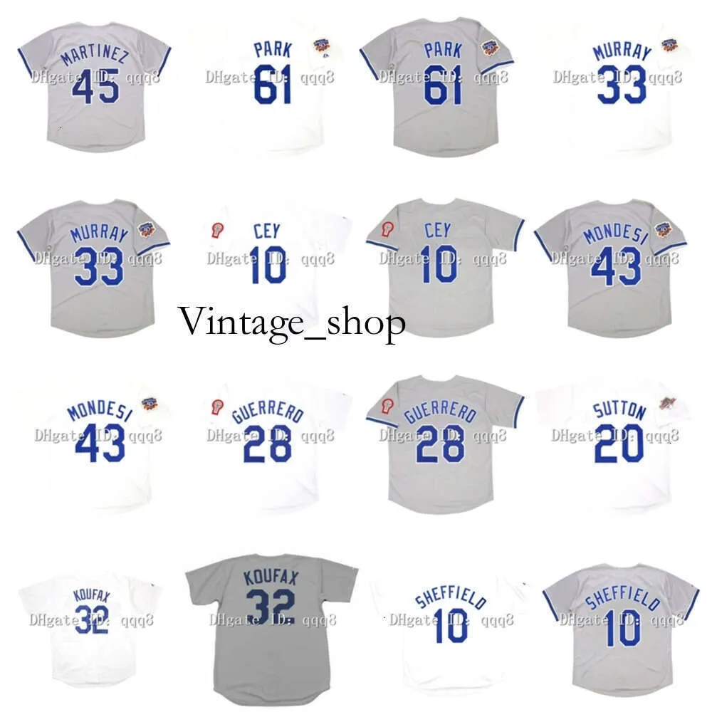 VIN 1981 Retro Chan Ho Park Jersey 32 Sandy Koufax 45 Pedro Martinez 33 Eddie Murray 10 Ron Cey 43 Raul Mondesi Pedro Guerrero Don Sutton