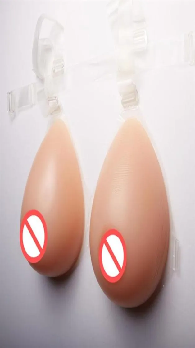 High Simulation Silicone Crossdress Breast Form Big Bust Breast Pad Fake Artificial Breast With Bra Strap C Cup 800g Per Pair243R4349147