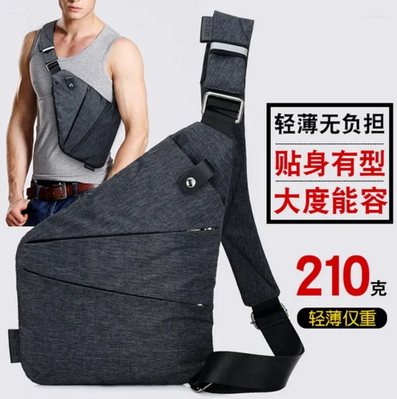 Sacs de rangement épaule pour hommes minces poche poche du sac à bandoulière masculin multi-poche marie anti-vol Holster masculin 2024