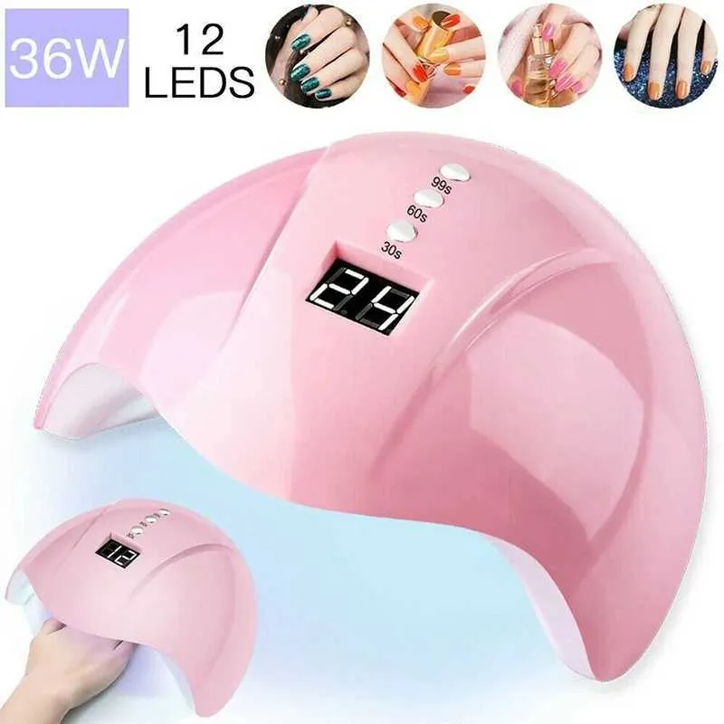 Secadores de uñas C2 Lámpara de uñas LED LED LED para la máquina de gel de uñas Control eléctrico 36W Curado Herramienta de arte de uñas de esmalte de uñas T240510