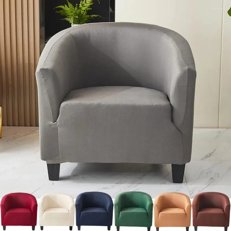 Couvre-chaise Solid Club Scover Stretch Baril Primed Boîte Hlebouts Soft Spandex Coup de canapé de fauteuil en spandex amovible