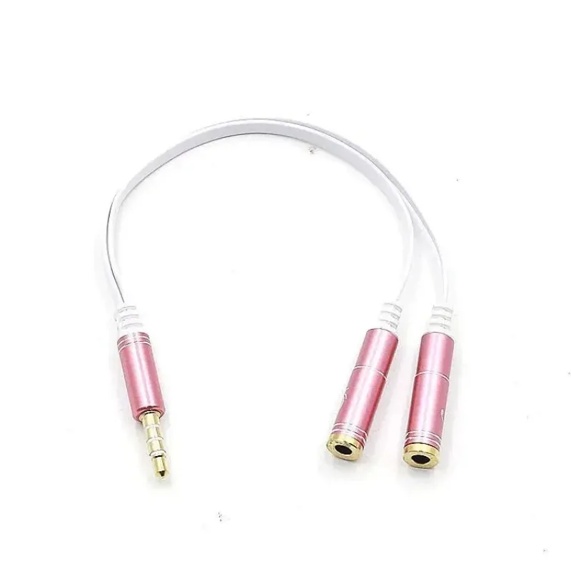 3.5 Mm Headphone Earphone Audio Cable Micphone Y Splitter Adapter 1 Female To 2 Male Connected Cord To Laptop PC