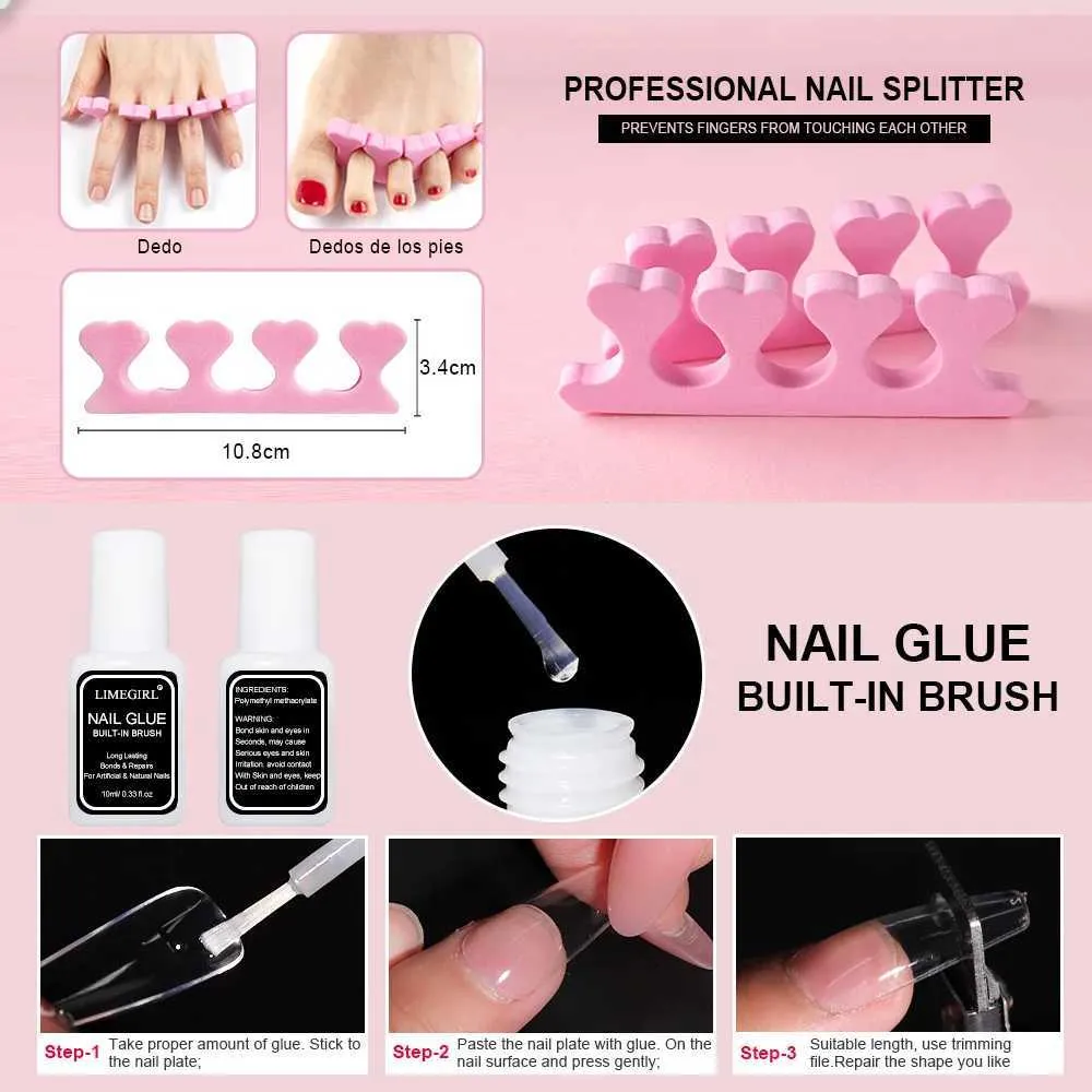 Kits de arte unhas líquido de cristal com pó de acrílico Conjunto de pó LNCLUSA Branca Kit de acrílico transparente em pó