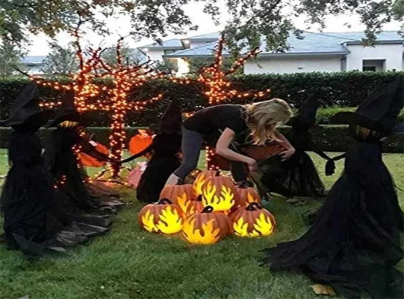 Halloween Lighup Witches avec des enjeux décorations extérieures tenant la main en hurlant des sorcières Sound Activé Decor Decship H9485383
