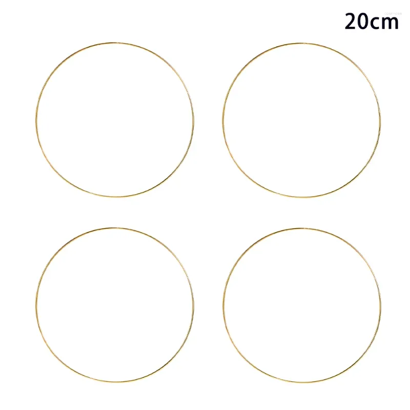 Декоративные цветы 4pcs Circle Home Decor Metal Ring