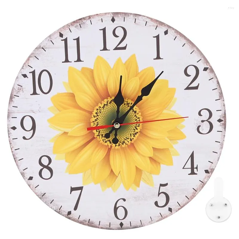 Wall Clocks 30cm Elegant Style Sunflower Pattern Hanging Clock For Home Office Living Room Decoration