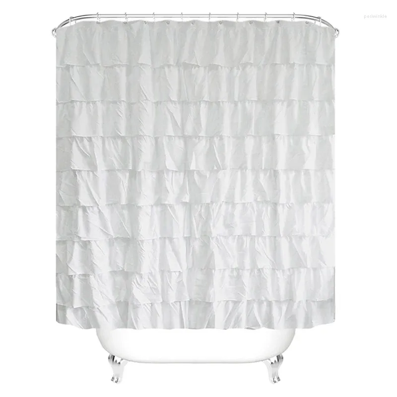 シャワーカーテンAT14レースカーテン防水波形のエッジフリルバスルームの飾り