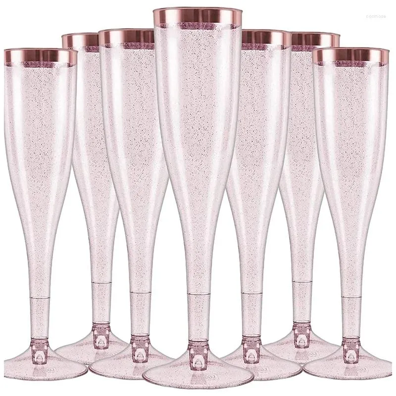 Wegwerpbekers rietjes 48 plastic champagne fluiten glas voor bruiloftsfeestjes feestjes of andere gelegenheden