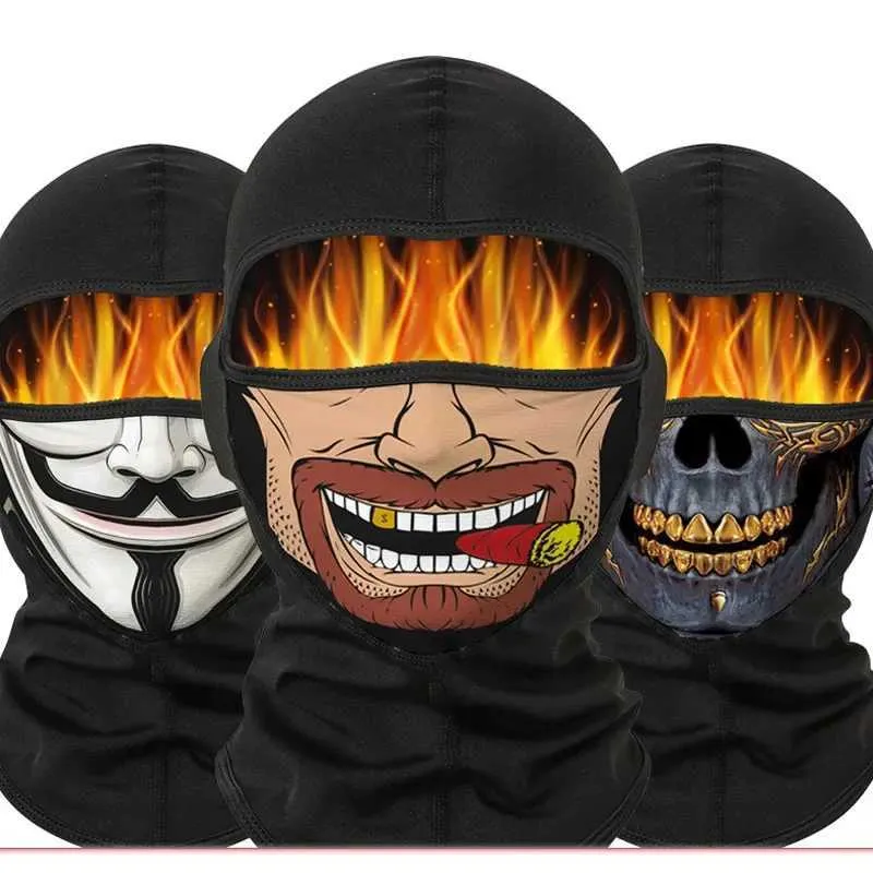 Fashion Face Masks Neck Gaiter Wool Tactics Balaclava 3D Printed Full Mask Hat Winter Warm Bicycle Hiking Travel Ski Q240510