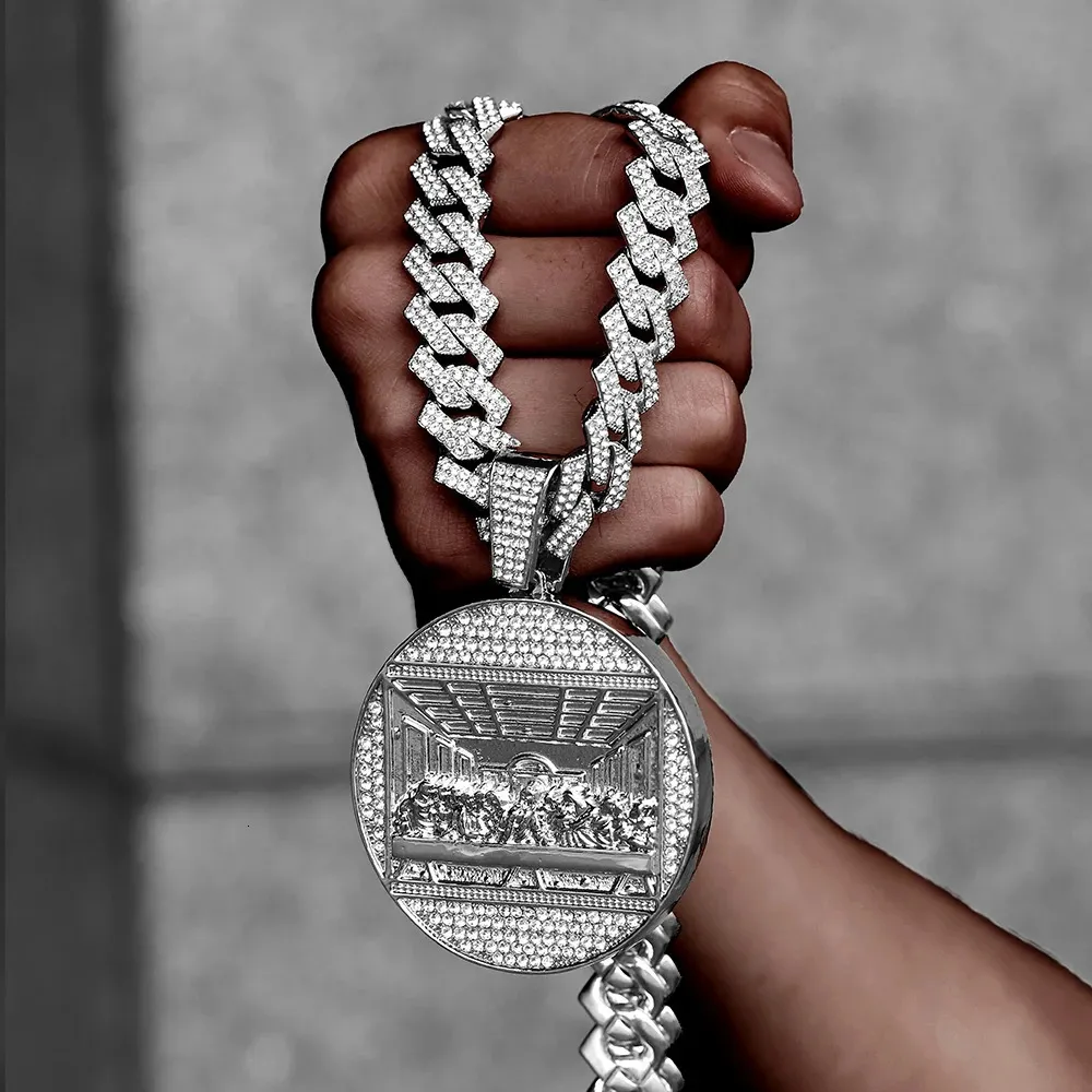 Chain Necklace Rapper Hip Hop Necklaces For Men Iced Out Iron Cross Pendant Necklace Hip Hop