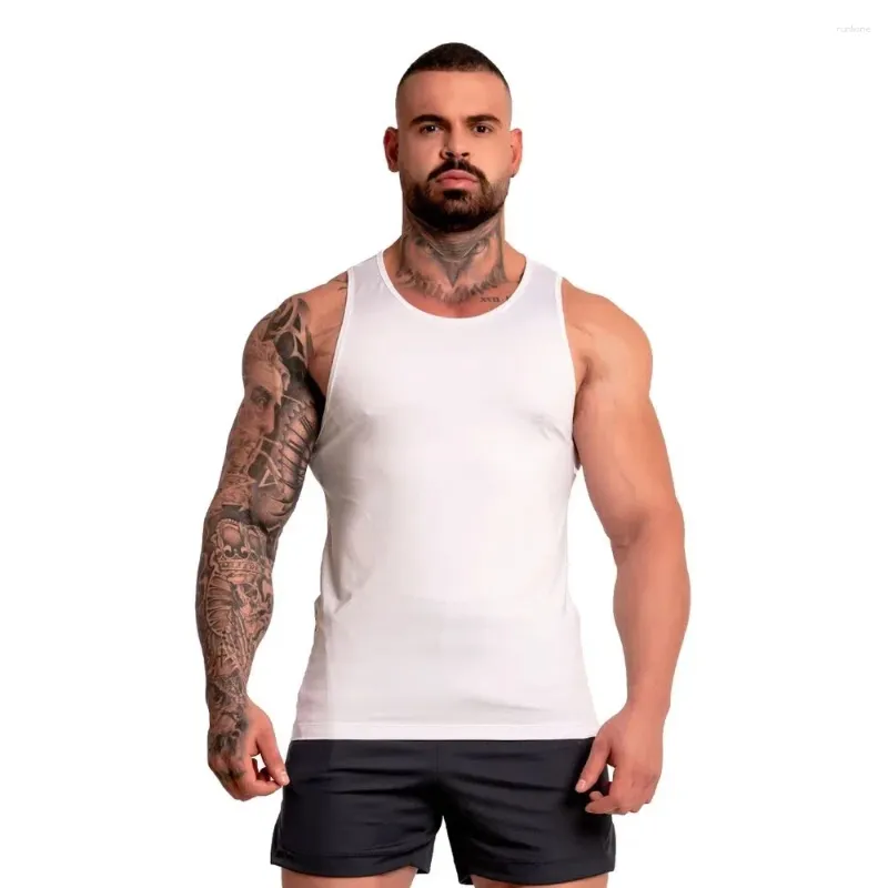 Les débardeurs masculins étirent le gilet de sport skinny i-faire de fitness rapide T-shirt t-shirt t-shirt de gymnase