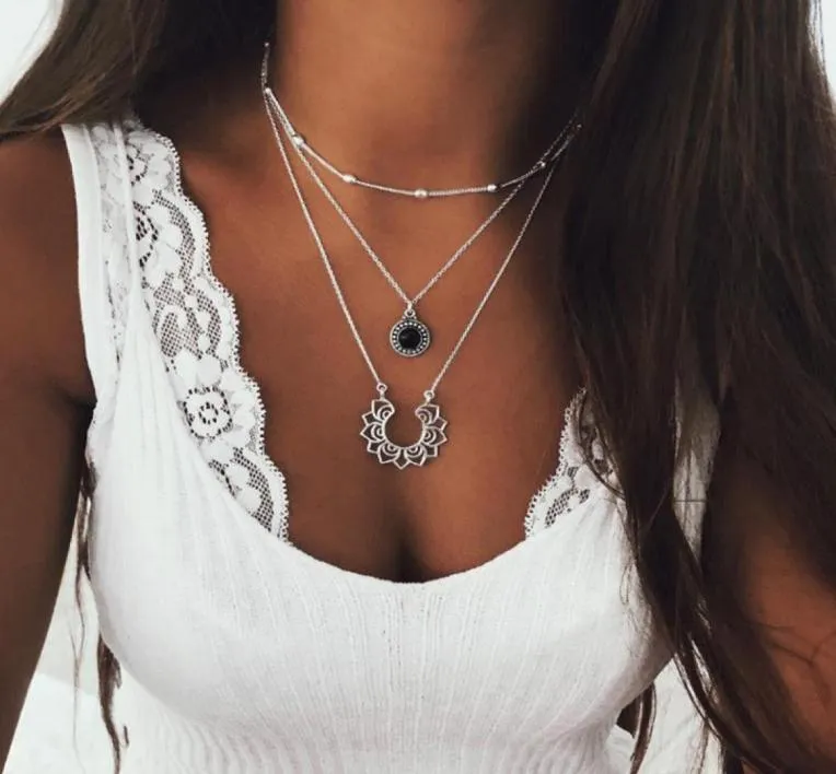 Женское ожерелье в стиле богемии длинное лунное подвесное подвесное звенья