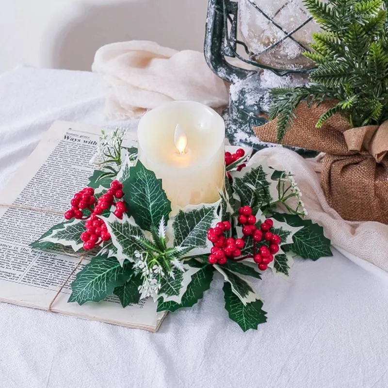 Dekorative Blumen Weihnachten Ornamente Kerzenhalter Candlestick Kranz Hochzeitstisch Herzstückpflanzen Haus 2024 Jahre Dekorationen