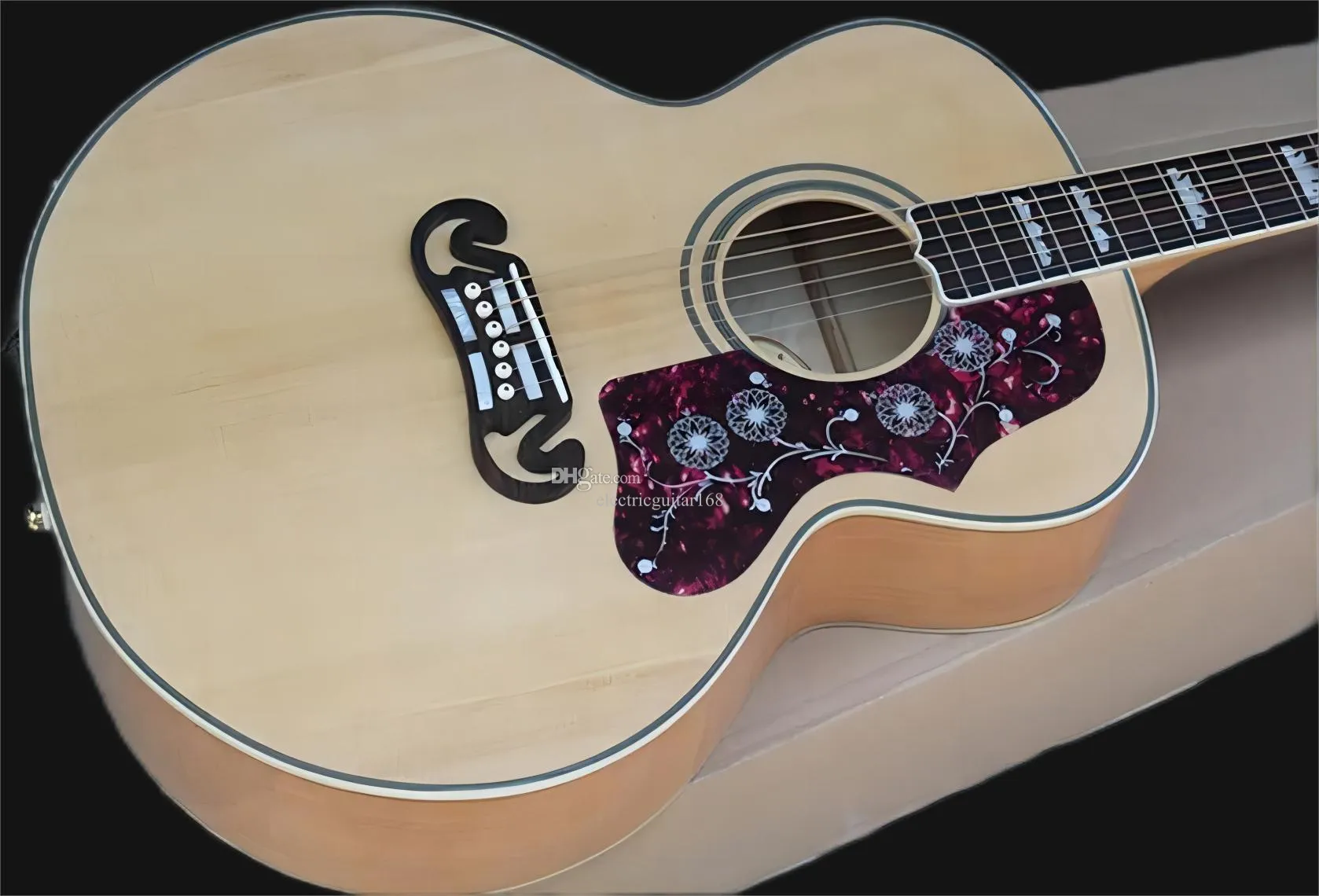 Solid Abete Tiger Tiger Falme Side posteriore da 43 pollici SJ200 BULLYWOOD Acoustic Electric Guitar W