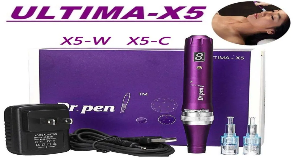 Derma Pen x5c Dr Pen X5最新のマイクロニードルスタンプX5W Auto Electric Rechargeable MicroNeedleシステムLED Screen9945418